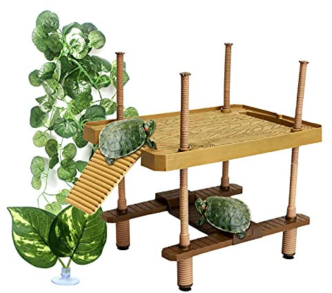 TEMU-SC Terrario Terra, Isola e Piattaforma per Tartarughe d'Acqua, Molo Galleggiante (Dimensioni: L)