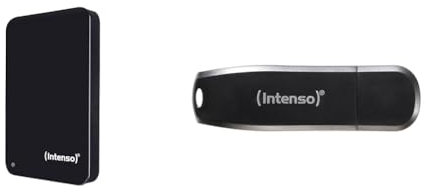 Intenso 6023560 1TB Memory Drive USB 3.0 2.5' External Hard Drive, Mechanische Festplatte & Speed Line, 16GB Speicherstick, USB-Stick 3.2 Gen 1x1, schwarz