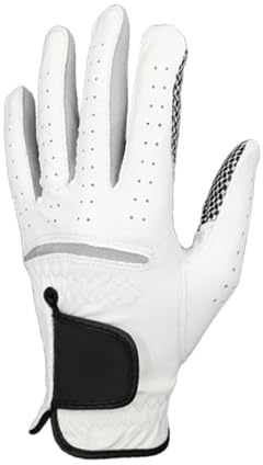 MiOYOOW Golfhandschuh, Atmungsaktiver Golfhandschuh, Rutschfester Leder Golf Trainings Handschuh für Männer, Linke und Rechte Hände