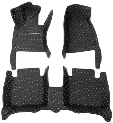 IONZS Automatten für Mercedes-Benz GLE-Class AMG (W166) 2015 2016 2017 2018,Full Cover FußMatten,Fußpolster,Auto-Fussmatten,Bodenmatte die Innendekoration Autos,A/BlackBeige