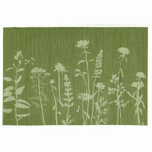 Macosa NO75183_Mint Tischset 4 STK. Bambus Mintfarben 45 cm eckig Platzsets Tischdeko Tischmatte Platzmatte Tisch-Unterlage Tischset rechteckig Platzdeckchen (Mint)