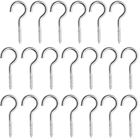 Cilky Metal Screws 20pcs M3/M4/M5 Self-tapping Screw Hooks String Light Hooks Home Ceiling Screw Hooks Outdoor Lights Threaded Hooks for Birdhouse Decoration Outdoor Heavy Duty(M5x65)