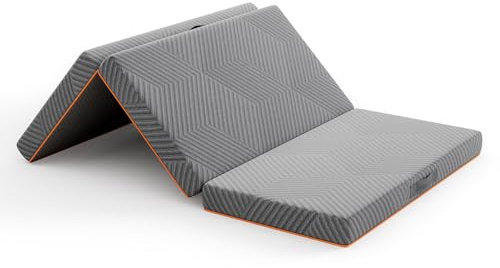 Vesgantti Klappmatratze Gästematratze 80x195cm, Höhe 10cm, 3-teilige Gel Schaumstoff Faltmatratze für Reisen, Camping, Boden, Gästebett, waschbarem Bezug Faltbare Matratze Öko-Tex Zertifiziert