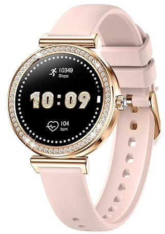 Orologio Smartwatch Donna Rotondo Effettua/Rispondi alle Chiamate 3 Cinturino 41mm 1.27 Piccolo Smart Watch Donna iOS Android Fitness Orologio Contapassi Frequenza Cardiaca Sonno 100+ Sportive