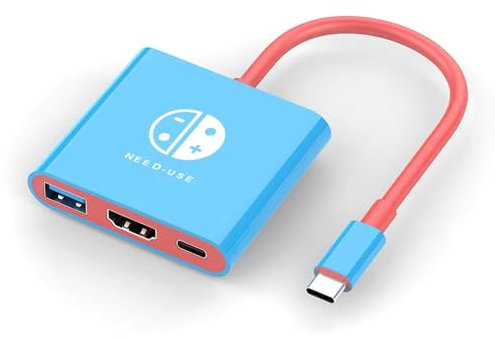 Need-use USB-C 3.0 Docking Station compatible with Nintendo Switch, Samsung Dex, MacBook, IPad, Steam, 3 in 1 TV Adapter with 4K HDMI, thunderbolt, Type C 100W Charging