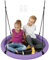 AIYAPLAY Nest Swing Seat for Kids, 100cm Diameter Tree Swing Set w/Height Adjustable Hanging Ropes, for Outdoor, Playground, Garden, Purple