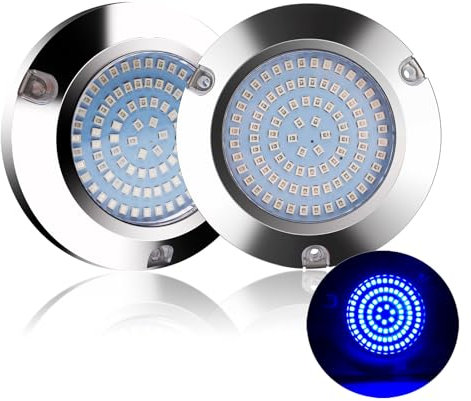 KOVNISE LED Underwater Light for Boats 316 Stainless Steel Boat Transom Mount Light, Waterproof LED Lights/Marine Lights 10-30V，for Stern Interior Navigation Deck Courtesy Night Fishing (Blue*2)