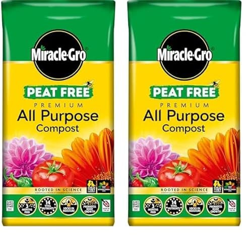 Miracle-Gro PEAT FREE Premium All Purpose Compost, 75 litre (Pack of 2)