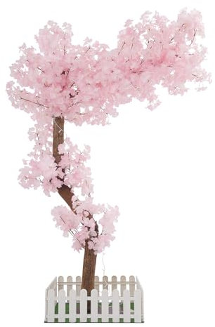 Arbre moderne Sakura faux rose fleurs artificielles roses avec lumières 100 x 160 cm