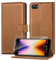 ivencase Compatible with iPhone SE 2022/2020, iPhone 7/8 Phone Case with 1 Screen Protector, [RFID Blocking] PU Leather Flip Wallet Case with Card Slots Stand Magnetic Cover 4.7 Inch - Brown
