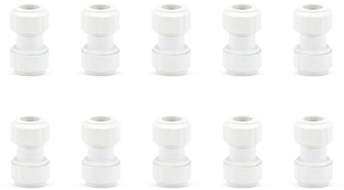 LavaPlumb 15mm Push Fit Coupler 10 Pack Plumbing Fittings Copper Pipe | White pushfit coupler, WRAS approved, 12 bar. Fits 15mm copper, PEX, PB and barrier plastic plumbing pipe. Tool-free, 10 pack