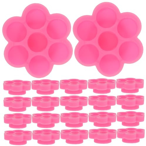 Zerodeko Kunststoff Wimpernkleberbecher Klein und Leicht 200 Stück Rosa Wiederverwendbar für Wimpernverlängerung und Wimpern Zubehör