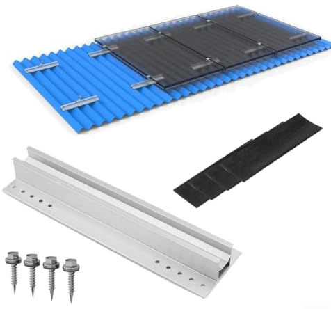Aluminium-PV-Halterungen, Solarmodul-Zubehör mit trapezförmigen Dachreling-Befestigungen und Metall-Solarschienenklemme, komplette Photovoltaik-Solaranlage (400 mm x 80 mm)