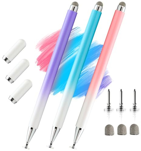 Stylet pour Tablettes Tactiles Et Smartphones, 3 Pack Stylo pour Samsung/Xiaomi/Lenovo/Iphone/Tablette Tactile, Compatible avec Ipad Pro/Mini/Air