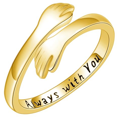 Midari Hug Ring Hugging Hand Jewelry Couple Hugs Ring Adjustable Best Friend Rings Friendship Valentine's Day Gifts for Women