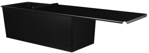 SUPVOX Moule à Rectangulaire Noir 1000 G avec Couvercle Coulissant Antiadhésif pour Cuisson Maison et Pâtisserie, Plaque de Cuisson Résistante pour Four Domestique
