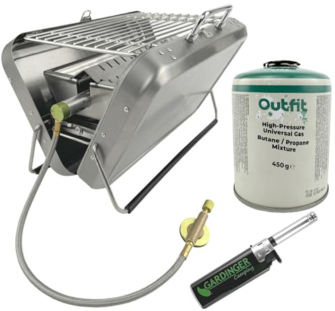 GARDINGER Aktion Camping Gasgrill BBQ42 mit 450 g Gaskartusche EN 417