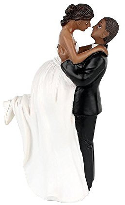 Riverbyland Groom Lift Bride African American Wedding Cake Topper
