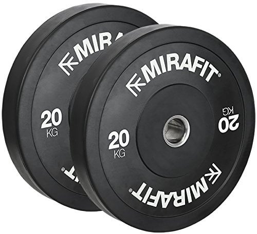 Mirafit Black Olympic Rubber Bumper Plates - Choice of Size