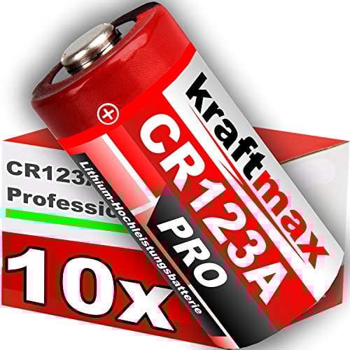 kraftmax 10er Pack CR123 / CR123A Lithium Hochleistungs- Batterie für professionelle Anwendungen - Neueste Generation