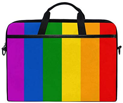 WowPrint Laptop Sleeve, Rainbow Gay Pride Laptop Case Shoulder Strap with Handle Portable Notebook Computer Bag for 13 13.3 14 15 inch