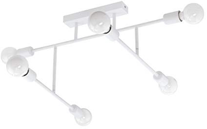 EGLO Deckenlampe Belsiana, 6 flammige Deckenleuchte modern, Deckenstrahler aus Metall, Wohnzimmerlampe in Weiß, Küchenlampe, Flurlampe Decke mit E27 Fassung, L 89 cm