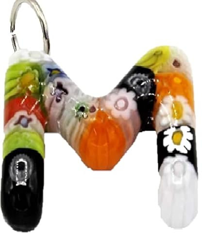 LE GEMME DI VENEZIA Murrina Millefiori - 1 letra inicial colgante de cristal de Murano, fabricado en Italia, Cristal de Murano, Cristal de Murano