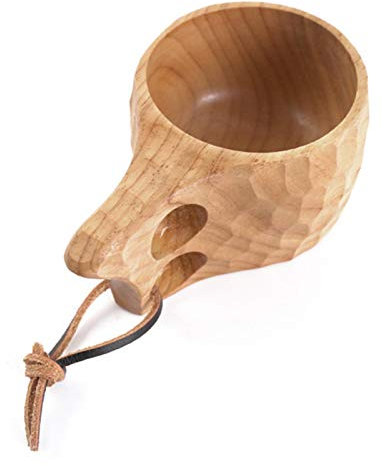Foochow 2 Tragbar Teetassen,Tasse Kaffeetasse,handgefertigte Kuksa Tasse,Handmade Kuksa Trinkbecher Mit Leder Lanyard,Handgemachte Holztasse Für Wandern,Camping,Küche,Outdoor Oder Als Geschenk