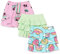 Amazon Essentials Jupe-Short à Volants en Maille (Anciennement Spotted Zebra) Fille, Lot de 3, Bleu Donut/Rose Fruit/Vert Menthe, 6-7 Ans