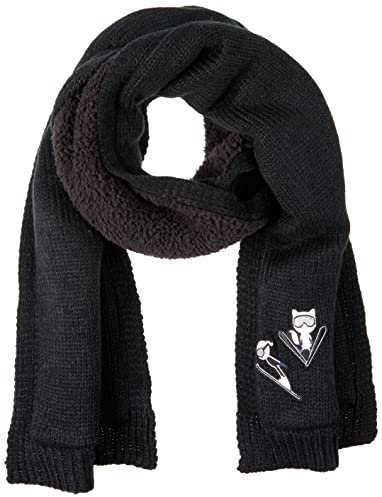 KARL LAGERFELD Apres Ski Knit Scarf Écharpe, Noir, Taille Unique Femme