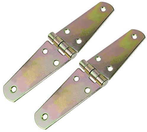 AERZETIX - C58704 - Lot de 2 charnières de caisses triangulaires 150x35x2 mm à 6 trous ronds - en acier zingué