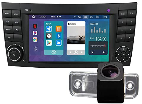 7 Zoll Android Autoradio mit GPS Navigation+HD Nachtsicht Auto Rückfahrkamera Ersatz für Mercedes Benz C E Class W203 E W211 CLS Klass W219 CLK W209 SL R230 R171 C219 S203 S211 B200 A160 GLS300 S203
