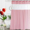 UFRIDAY Pink Shower Curtain 72x75 inches,Kids Girls Women Bathroom Curtain 75 Inch Long Luxury Hotel Quality Bathroom Shower Curtain with Mesh Top Window，Decor