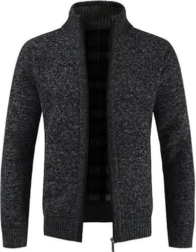 MATINEE Mens Fleece Thermal Fleece Lined Sweater Cardigans (UK, Alpha, XL, Regular, Regular, Charcoal)