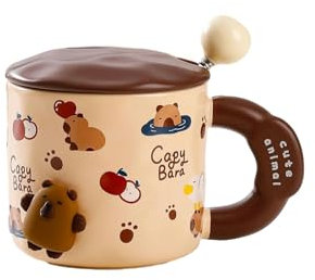 CAPIJIONG Mug en céramique 400 ml Motif dessin animé Marmotte