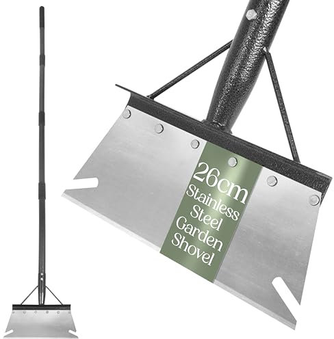 Pelle & Sol Garden Shovel & Moss Remover Tool w/Pole - Heavy Duty Shovel Gardening, Floor Scraper, Weed Scraper - Manual Weeding, Garden Tools & Equipment for Gardening - Handle Included (26cm)
