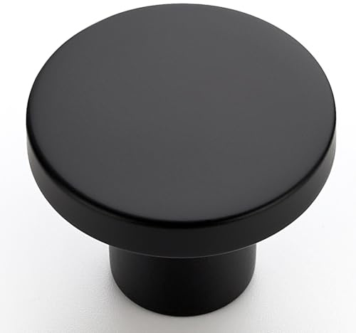 HOME EDIT 10 Pack Black Cabinet Knobs, 1-1/5 Inch Round Drawer Knobs for Kitchen Cabinets, Dressers & Closet Doors