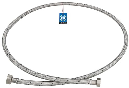 KOTARBAU® Flexschlauch 1/2“ x 3/8“, Wasserschlauch, Panzerschlauch 150 cm | Anschlussschlauch für Armatur, Schlauch Für Wasserhahn, Edelstahlummantelt, Silber