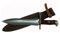 ELECTROPOLIS Cuchillo de Caza Muela Podenquero PODENQUERO-M, cachas de Madera prensada Coral y latón, Hoja de 26 cm + Tarjeta Multiusos de Regalo