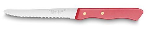 Sabatier - Set de 6 couteaux de Table SERIE 197-10,5 cm | Fabriqué en France, Lame Microdentée Inox et Rivets en Laiton, Parfait pour Couper Facilement Viandes, Fruits et Légumes