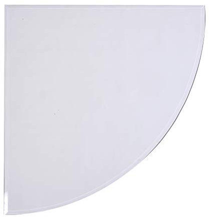 FIREFIX 1955/1 Glasbodenplatte (Hitzeschutz Ofen), Kreisausschnitt-Bodenplatte (1.000 x 1.000 mm), 8 mm starkes Klarglas (Sicherheitsglas ESG) mit Facettenschliff (20 mm, umlaufend)