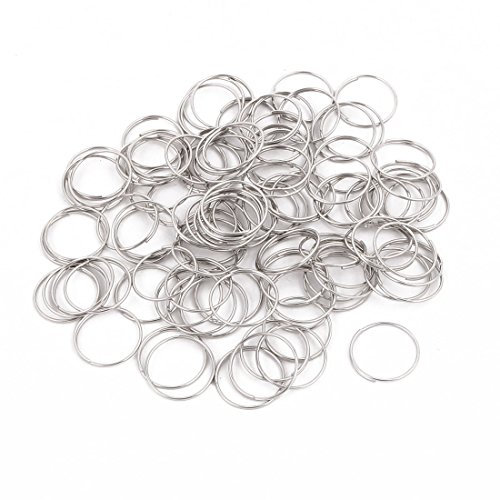sourcing map 100Stk 11mm Außendurchmesser Kronleuchter Verbinder Stahlring O-Ring Silber Ton