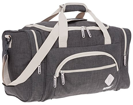 ELEPHANT Sporttasche Vintage Patch 55 cm Trainingstasche Reisetasche 5685 + Trinkflasche (Dunkelgrau)