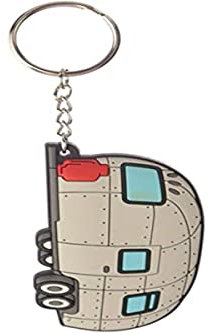 Puckator Schlüsselanhänger aus PVC, Motiv: Stromlinie, für Wohnwagen, gemischt, Gesamtlänge 12 cm, Höhe 4 cm, Breite 7 cm, Tiefe 0,4 cm