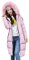 ORANDESIGNE Doudoune Longue Manteau Femme Zippé Amincissant épais Chaud avec Col Fourrure Comfortable avec Capuche Longue Parka Blouson Grande Taille Rose FR 46