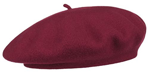 Barascon Baskenmütze mit Kaschmir Wollbaske Baske Herrenbaske Damenbaske (One Size - Bordeaux)