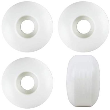 RaceBon 52mm Skateboard Wheels Hardness 95A Polyurethane Trick Skating Wheel Free 608 Bearings and Spacers Set of 4 (White)