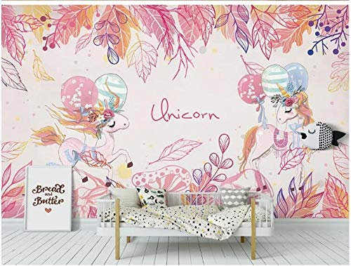 Fototapete 3D Effekt Vlies Design Tapete Bilder Wandbild Modern Dekoration Pink Unicorn Kinderzimmer Fototapete Schlafzimmer Wandbilder Wohnzimmer