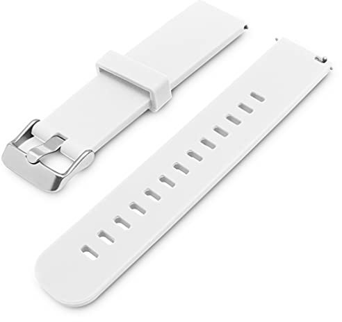 ADALLOR® Smartwatch Armband Wechselarmband für Herren Damen, Quick Release Uhrenarmband, Ersatzarmband, Silikon Uhrenarmbänder, Uhrband Bracelet Strap für Herrenuhr, 22mm, 20mm, 18mm (22mm, weiß)