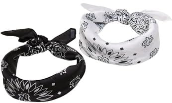 Urban Classics Unisex Satijnen 2-pack Bandana, Black/White, Einheitsgr e EU